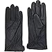 ZLUXURQ Luxury Italian Soft Leather Gloves for Women in Black - Genuine SheepSkin Leather Women’s Cold Weather Gloves Fleece Lined
