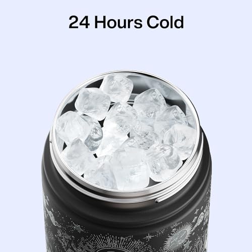 Image of ENCOOL Insulated Water Bottle with Straw Stainless Steel Water Bottle, Leak-Proof, BPA-Free, Double Wall Vacuum Keeps Cold for 24 Hours for Sports, Travel, School (26 oz, Stellar Glow)