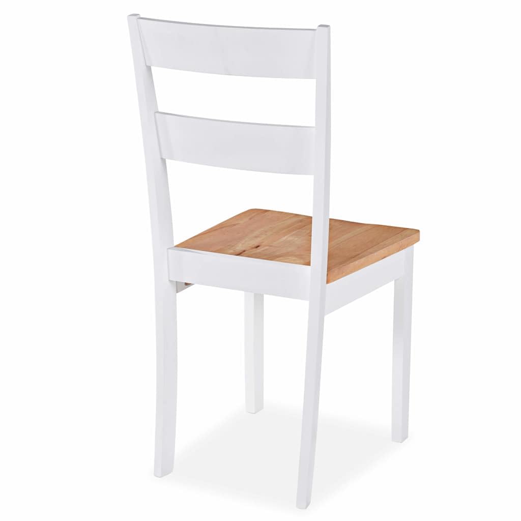 Makastle Chaises à Manger Lot de 6 Bois d'Hévéa Blanc