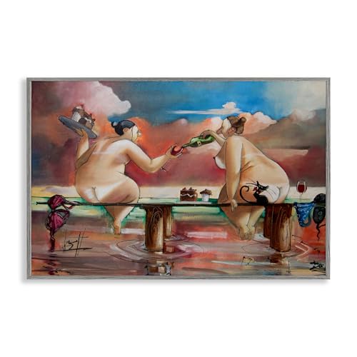 Tableau Wine & Cake On The Jetty Grey par Ronald West 40x61 cm