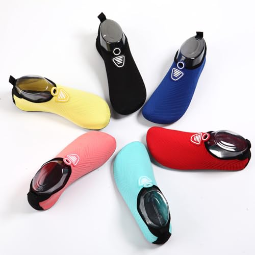 [MISIKEKE] マリンシューズ ウォーターシューズ メンズ レディース キッズ 水陸両用 アクアシューズ シュノーケリング ビーチシューズ 軽量 通気 速乾 ヨガ サーフィン 子供 男女兼用、グリーン、14.5/15.5 cm 3枚目