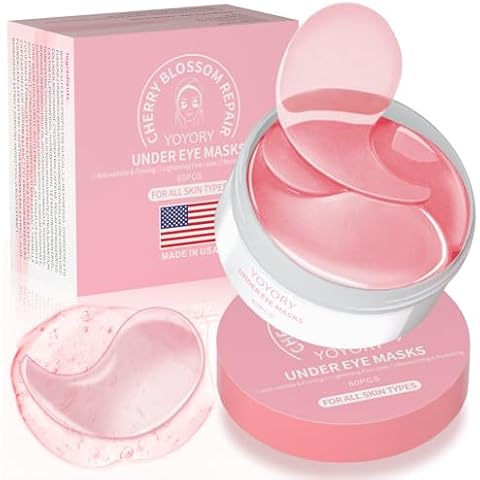 YOYORY Under Eye Patches - Eye Gel Masks for Wrinkles, Dark Circles, Puffy Eyes, Fine Lines, Eye Bags Treatment with Hyaluronic Acid Collagen, Moisturizing Hydrating(60Pcs)(Pink) Cover