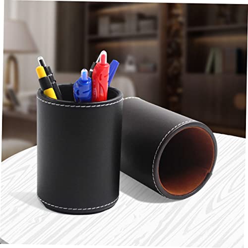 VILLCASE 1 Unidade Porta Caneta Couro Recipiente De Lápis Porta Caneta Pu Para Mesa Suporte De Canet