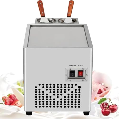 Máquina eléctrica para Hacer Helados enrollados, máquina para Hacer Helados de Yogur congelado Enrollado, con Pala, para Bares, cafeterías y Tiendas de postres