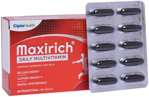 Cipla Maxirich Daily Multivitamin (30 Softgels) For Men & Women With Essential Nutrients, Vitamins, Minerals, Anti-oxidants For Building Immunity & Energy (3)