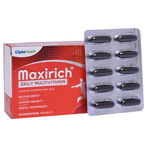 Image of Cipla Maxirich Daily Multivitamin (30 Softgels) For Men & Women With Essential Nutrients, Vitamins, Minerals, Anti-oxidants For Building Immunity & Energy (3)