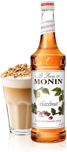 Monin Hazelnut Syrup for Drinks - Gluten Free - 750 ml / 25.4 fl oz