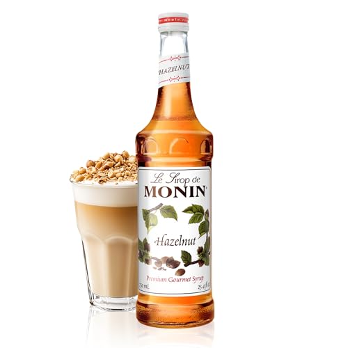 Monin - Hazelnut Syrup, Nutty Taste of Caramelized Hazelnut, Natural Flavors, Great for Mochas, Lattes, Smoothies, Shakes, and Cocktails, Non-GMO, Gluten-Free (750 ml)