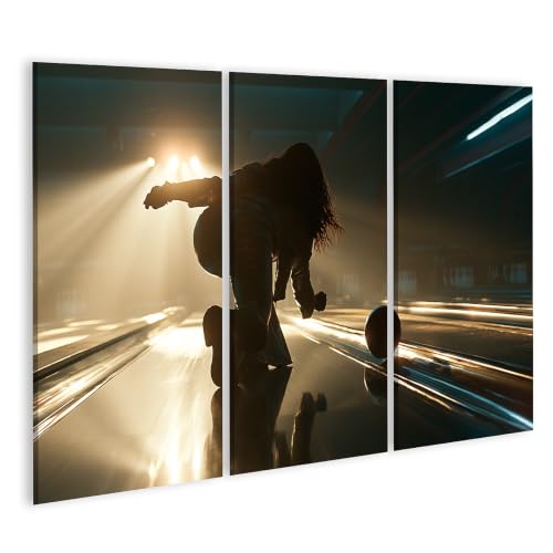Tableau sur toile bowling islandburner triptyque de 3 pièces édition C2