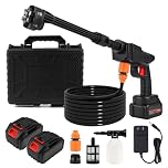 Cordless Pressure Washer with Batteries,960PSI Portable Power Washer,2-in-1 Nozzle, 5M Hose & Foam Cannon - High-Pressure Jet Wash for Car, Patio, Garden, Bike & Outdoor Cleaning