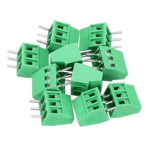sourcing map 10PCS 3-Pin PCB Mount Screw Terminal Block Connectors 2.54mm/0.1inch Pitch Circuit Board Connectors for Home Appliances, Industrial Projects