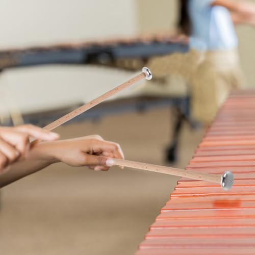 1 par de baquetas para glockenspiel de mango corto con cabeza metálica para xilófono miniatura 6