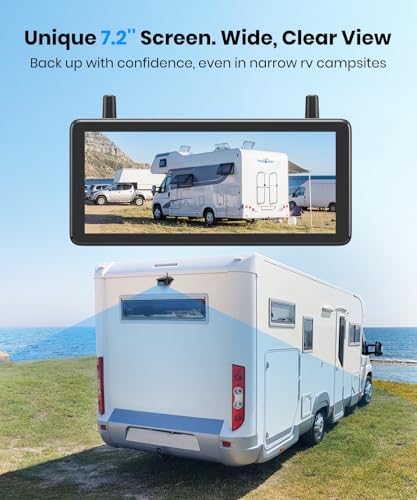 AUTO-VOX Wireless Reversing Camera Kit: HD 1080P 7.2" Reverse Camera with DVR System, Stable Signal, IR Night Vision, 3-Channels Wide Angle Rear View Camera for Motorhome/Caravan/Trailer/Fifth Wheels - Image 3