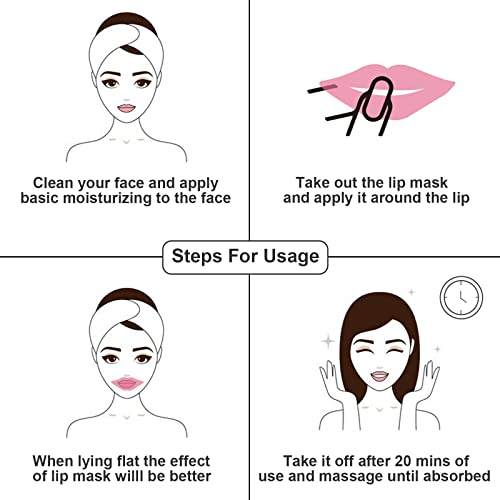 Reengull 30 Pcs Crystal Pink Collagen Lip Mask For Dry Lips, Membrane Moisturizing Gel Lip Pads, Great For Chapped Lips, Natural Remove Dead Skin And Plump Your Lips (30 Pcs Pink) #TOP6