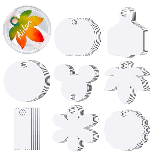 40PCS Stanley Cup Sublimation Blank Name Plate for lid,Sublimation hardboard Tags for 40oz Tumbler 40 oz Sublimation Topper Personalized Stanley Name Plate Customized Designs for Heat Press(A)