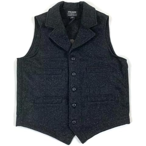 Filson Mackinaw Wool Western Vest Charcoal (US, Alpha, Medium, Regular, Regular, Charcoal) Cover