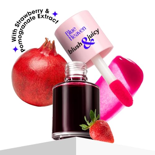 Image of Blue Heaven Blush & Juicy Lip & Cheek Tint Infused with Pomegranate & Strawberry Extract | Multipurpose 3 in 1 Lip Tint | Long Lasting, Water Proof & Hydrating Liquid Blush, Watermelon Juice, 9ml