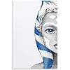 Muur Art Canvas Prints 24 “x36” geen frame Ahsoka Tano Gezicht Tekening Poster Decoratieve Woonkamer Slaapkamer Schilderen