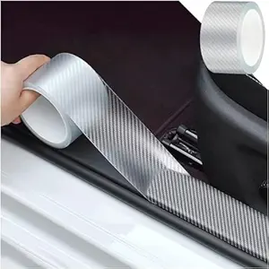SHAYONA HOMES Car Door Edge Guard Sill Protector Carbon Fiber Universal Anti-Collision Bumper Guard Protector Automotive Paint Protection (2 Inches x 5 Meters,Pack of 1) (Scratch-White)