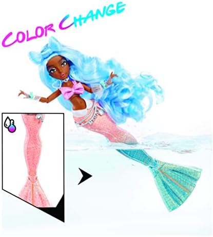 Mermaze Mermaidz - SHELLNELLE - Mermaid Fashion Doll with Colour Change Tail in Ice Cold Water & Blue Hair - With Outfit & Accessories - Fully Articulated for Posing - Collectable - For Kids Ages 4+