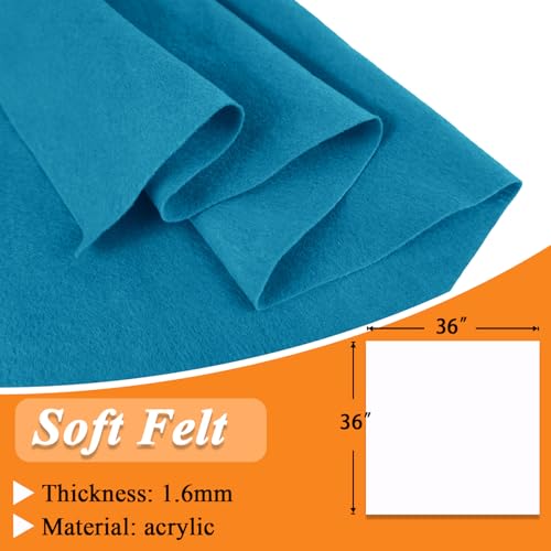 Image of IONTACH 36 inch X 36 inch Soft Felt Fabric 1.6mm Thick (Turquoise)