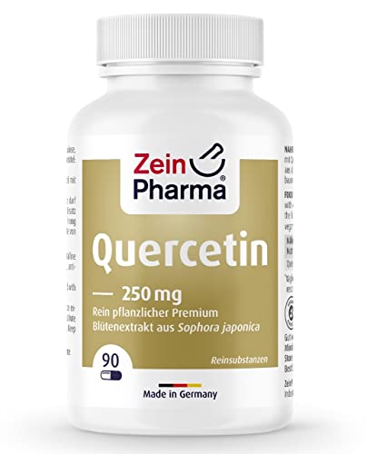ZeinPharma Quercetin Kapseln 250 mg, 90 vegane Kapseln Quercetin, Gewonnen aus den Blüten des japanischen Schnurbaums Cover