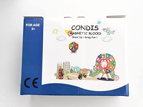 CONDIS Klocki Magnetyczne 95 Części, Magnetyczne Klocki dla dzieci Konstrukcyjne zabawki dla 3 4 5 6 7 Latka Prezent Chłopców Dziewczynek Kreatywne Zabawki Gry Przedszkola Świąteczne Prezent