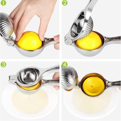 Image of Clazkit Aluminum Lemon Squeezer | Heavy Duty Hand Press Citrus Juicer | Manual Lime Juicer with Ergonomic Handle | Juice Extractor for Lemon, Orange & Citrus Fruits