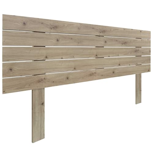 DHOME Tête de lit en Bois MDF Recyclé avec Pieds Lit Horizontal Style Palettes Quincaillerie Incluse (Chêne, 160cm)