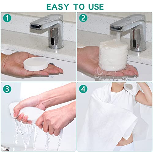 Toplive Compressed Towel,4 Pcs Portable Travel Towel Tablets Disposable Bath Towels 27 X 39 Inch For Hiking,Camping,Outdoor Sports,Travel #TOP1