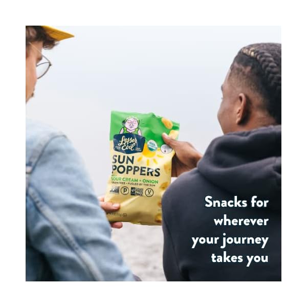 Lesserevil Sour Cream and Onion Sun Poppers, 4 Oz Gourmetian