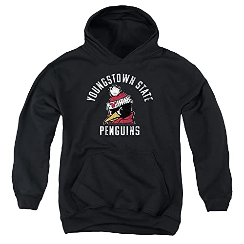 Youngstown State University Official Ysu Penguins Logo Unisex Youth Pull-Over Hoodie,Black, Medium