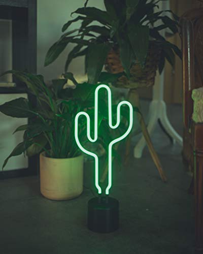 Amped & Co - Cactus Neon Desk Light, 16.5" X 7" - Cactus Decor, Cactus Light - The Cactus Lamp As A Cactus Room Decor Neon Light, Cute Cactus Lamp #TOP4
