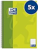 liniertes papier grundschule druckvorlage Hochwertiger DIN A5 Collegeblock im 5er Pack, die einzelnen Seiten lassen sich durch die seitliche Spirale umblättern