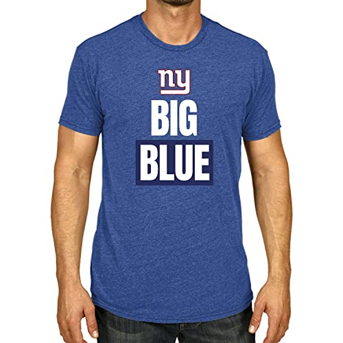 Team Fan Apparel NFL Adult Team Slogan Unisex T-Shirt - Tagless - Show Your Team Pride with Ultimate Comfort and Quality (New York Giants - Royal, Small)