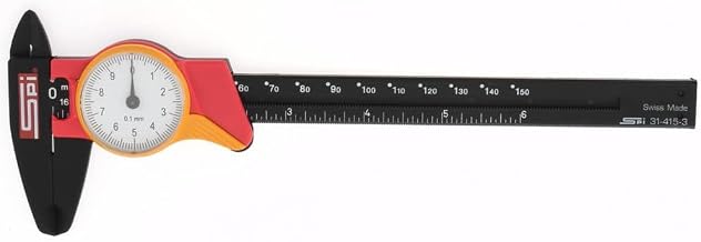 SPI 31-415-3 Shockproof Super Polymid Metric Dial Caliper: 0mm to 150mm Range