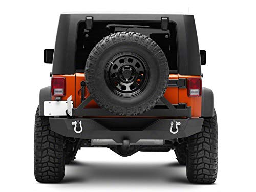 Barricade Trail Force HD Rear Bumper with Tire Carrier Fits 2007-2018 Jeep Wrangler JK