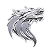 Price comparison product image 3D Metal Wolf's Head Chrome Emblem Badge Radiator Grille Car Vehicle Silver