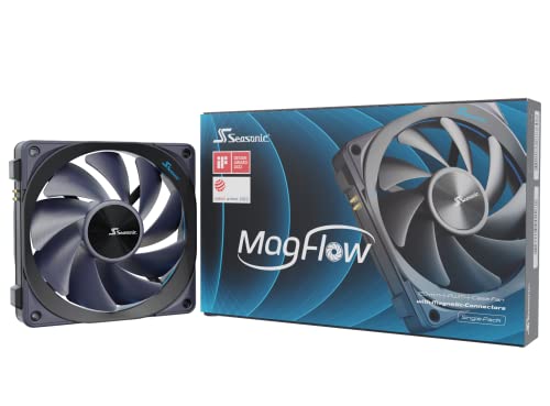 Seasonic MagFlow 1-Fan Kit Computer case 12 cm Black 1 pc(s), 1 item