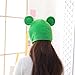 caralin Funny Big Frog Eyes Cartoon Plush Hat Toy Green Headgear Cap Cosplay Costume