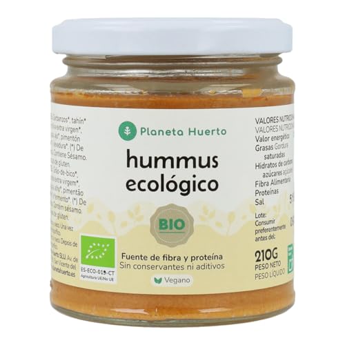 PLANETA HUERTO | Hummus ECO 210 g – Crema de Garbanzos Saludable y Nutritiva