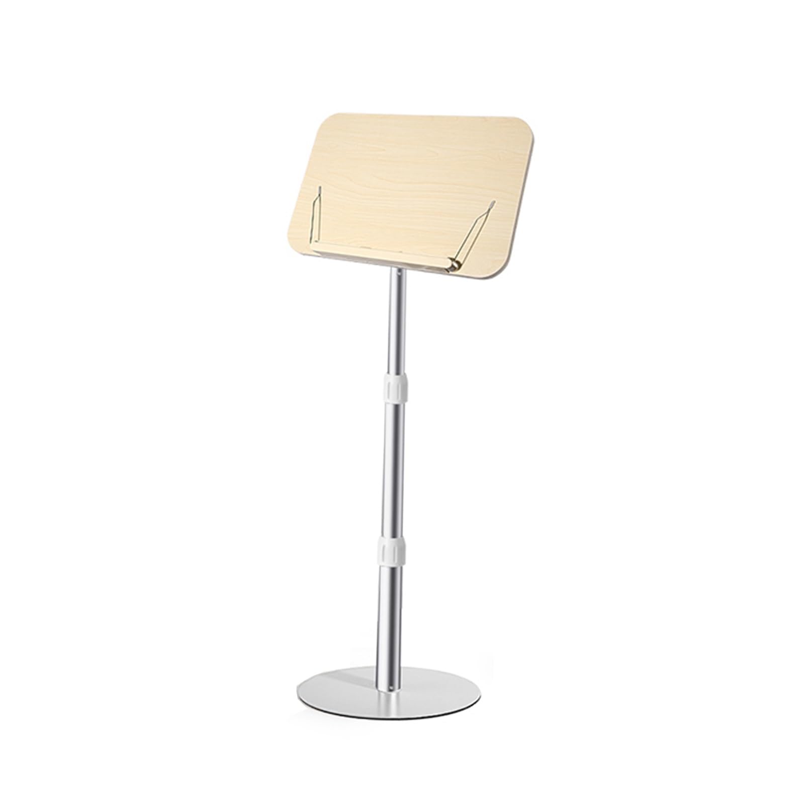 Generico Supporto da Pavimento Regolabile per Lettura, Musica e Libri di Testo - Portata 25 kg, Pannello 39x26 cm, Altezza 45-75 cm, angolazione Regolabile, Elegante Design Bianco