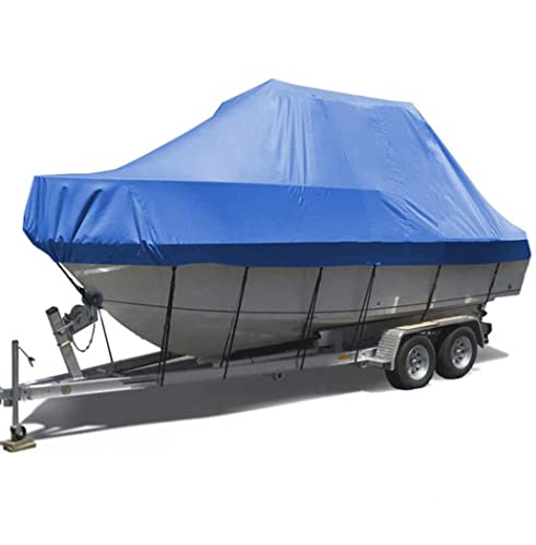 Housse de bateau imperméable 600D bleu pour coque en V de 17 à 19 pieds