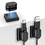 3-Pack Magnetic Cable Clips, Detachable Cable Organizer, Auto Open & Close Design, Self-Adhesive Cord Holder, Universal Wire Organizer Compatible with Round & Flat Cables, for Home, Office, Desk, Car