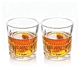 Mlysnd Whisky Set, 2 Stück Whisky Geschenke für Männer 330 ml, aus Kristallglas, angenehm zu halten, schön und sicher, geeignet für Scotch Whisky, Cocktails, Wodka Gläser (A)