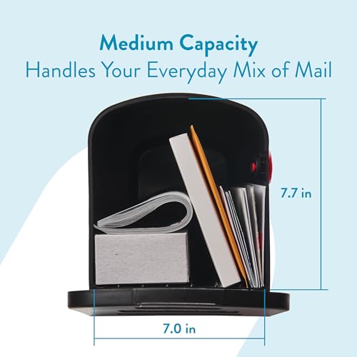Architectural Mailboxes Parsons Medium Capacity, Plastic Post Mount Mailbox, Black - Image 4