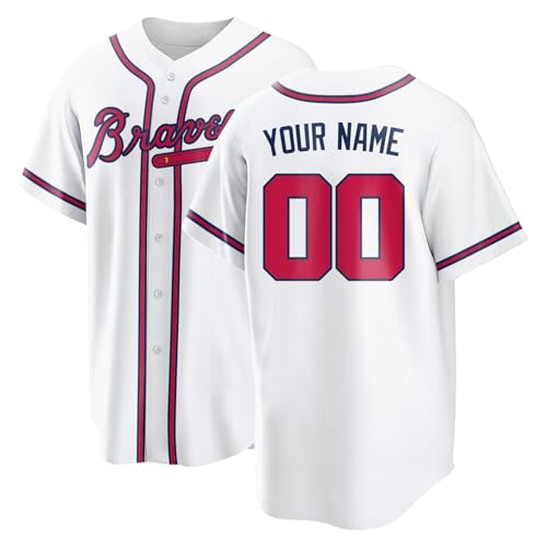 GLOOLVEEG Custom Baseball Jersey for Men Women Personalized Baseball Shirts The Name Number and Logo for Sports Fans White