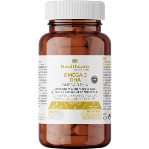 Omega 3 DHA EPA 300mg (250mg DHA + 50mg EPA) | Alta absorción TG | 696,92mg por cápsula | Apoya visión cerebro corazón | Certificado IFOS 5 estrellas | Vitamina E natural