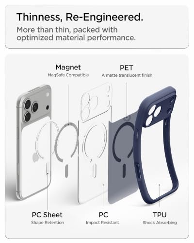 Image of Spigen Ultra Hybrid MagFit for iPhone 17 Pro Max Case, Frost Deep Blue