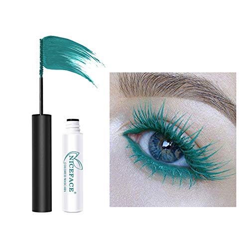 ARTIFUN Rimel Colorido Impermeable Azul Rojo Negro Púrpura Verde Amarillo Alargar las Pestañas Rimel Colorido Maquillaje de Fiesta